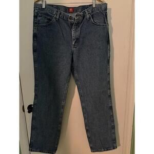 Wrangler Men's Slim Straight Fit Jeans Blue Denim Medium Wash 5-Pocket